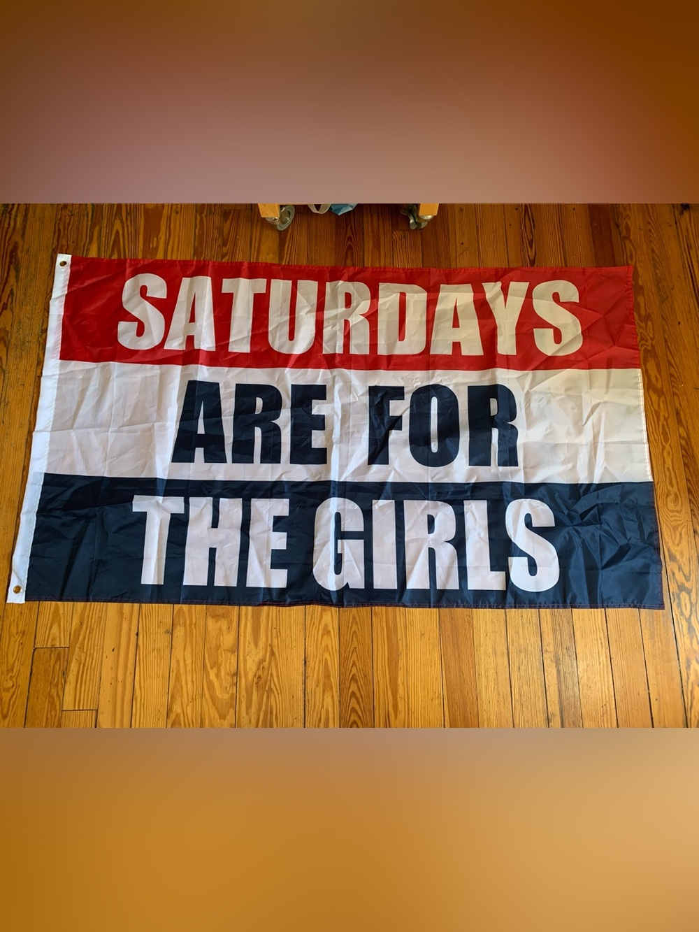 Saturdays Are For The Girls Red White and Black Party Banner